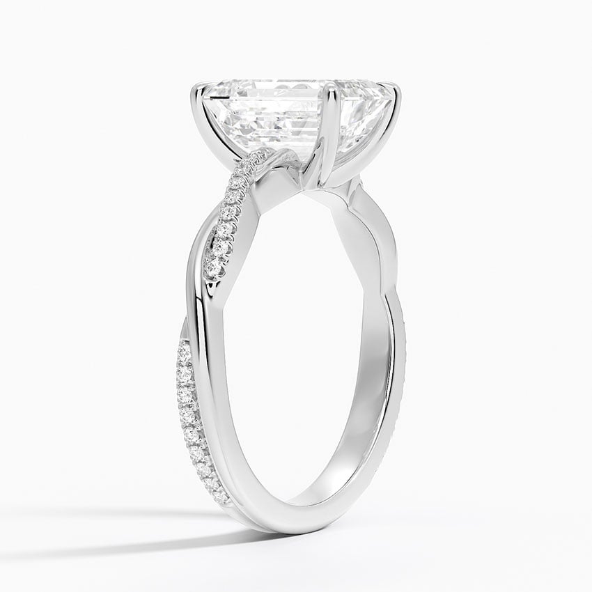 Taos Emerald lab-grown diamond ring, side1, 2 ct