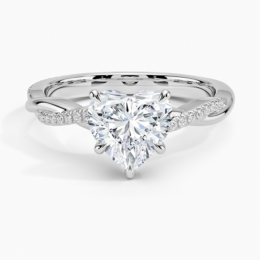 Primrose Heart lab-grown diamond ring, top, 2 ct