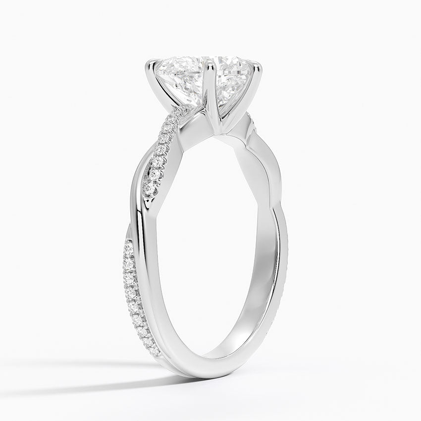 Primrose Heart lab-grown diamond ring, side1, 2 ct