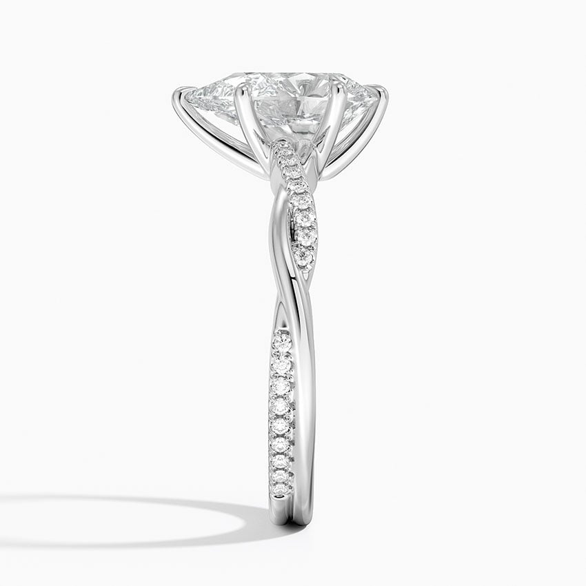 Jasmine Pear lab-grown diamond ring, side2, 2 ct