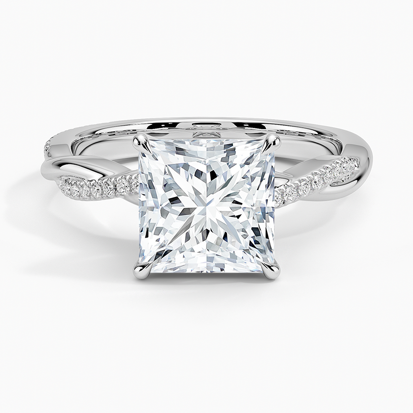 Bluebell Princess lab-grown diamond ring, top, 2 ct