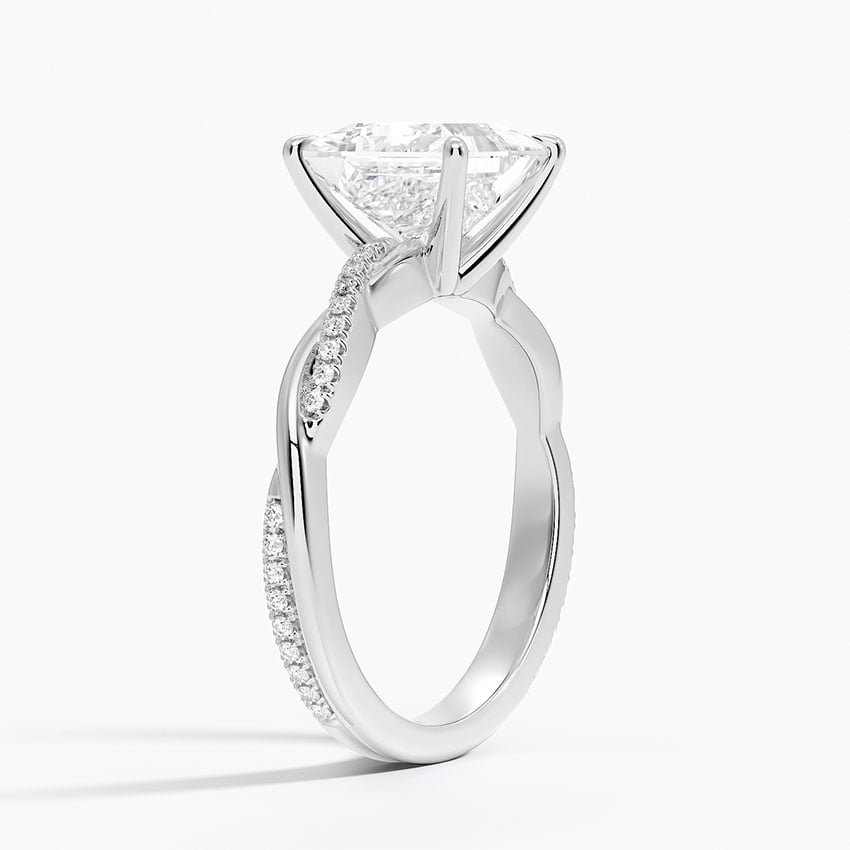 Bluebell Princess lab-grown diamond ring, side1, 2 ct