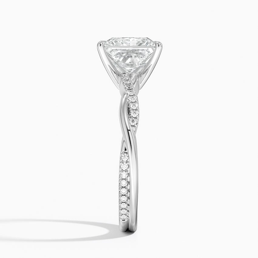 Bluebell Princess lab-grown diamond ring, side2, 2 ct