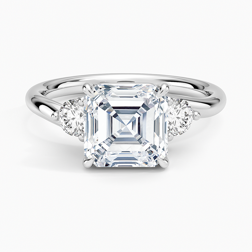 Talia Asscher lab-grown diamond ring, top, 2 ct