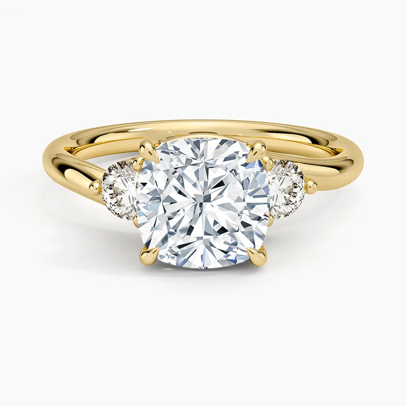 Vera Cushion lab-grown diamond ring, top view, 2 carat
