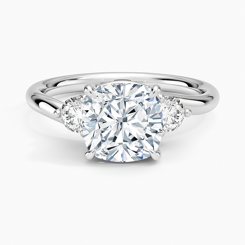 Vera Cushion lab-grown diamond ring, top, 2 ct