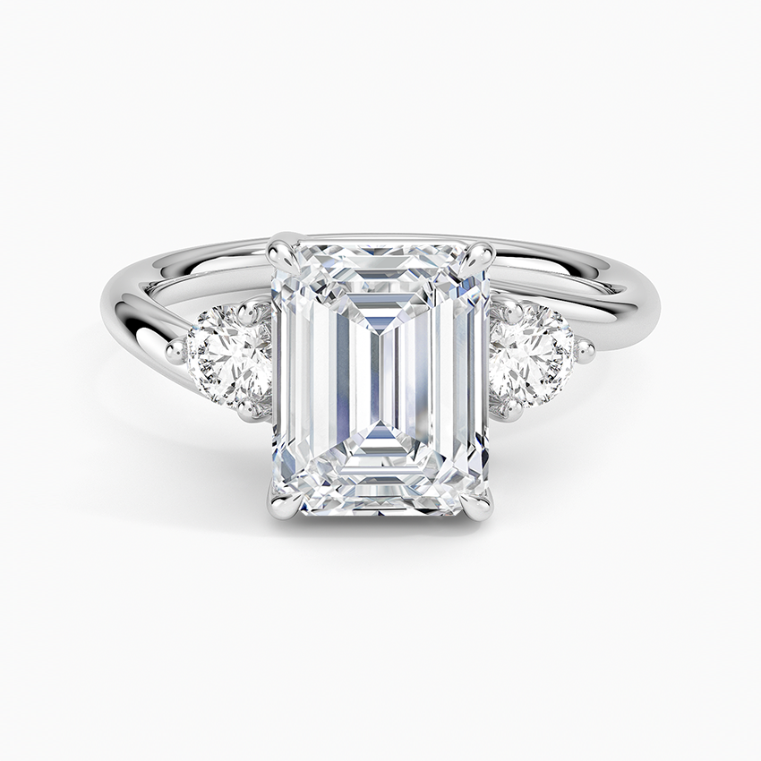 Wren Emerald lab-grown diamond ring, top, 2 ct
