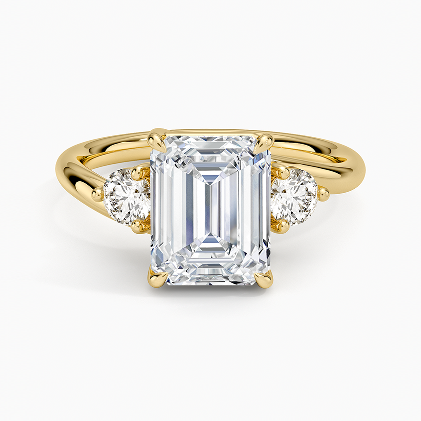 Wren Emerald lab-grown diamond ring, top, 2 ct