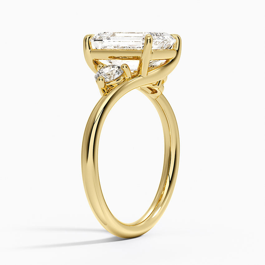 Wren Emerald lab-grown diamond ring, side1, 2 ct