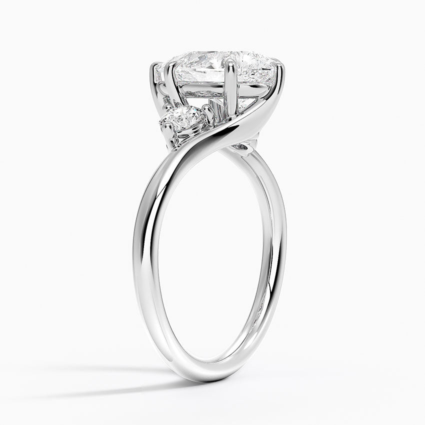 Whitney Pear lab-grown diamond ring, side1, 2 ct
