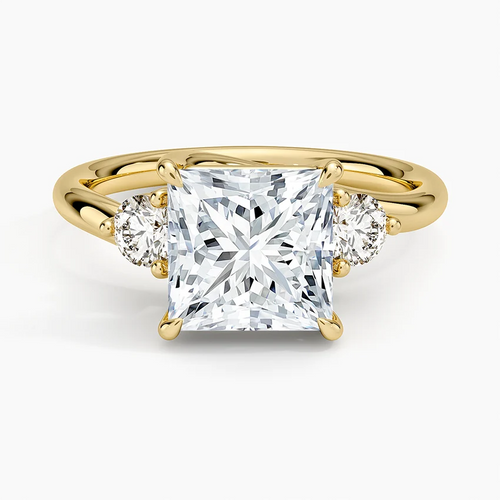 Angela Princess lab-grown diamond ring, top view, 2 carat