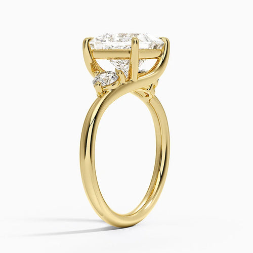 Angela Princess lab-grown diamond ring, side view, 2 carat