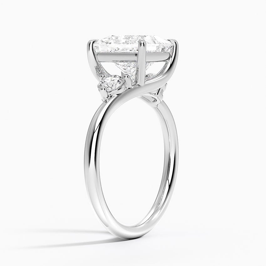 Angela Princess lab-grown diamond ring, side1, 2 ct