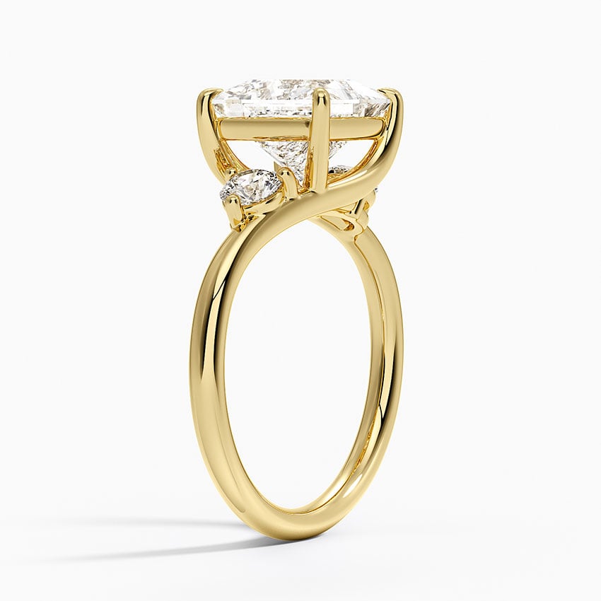 Angela Princess lab-grown diamond ring, side1, 2 ct