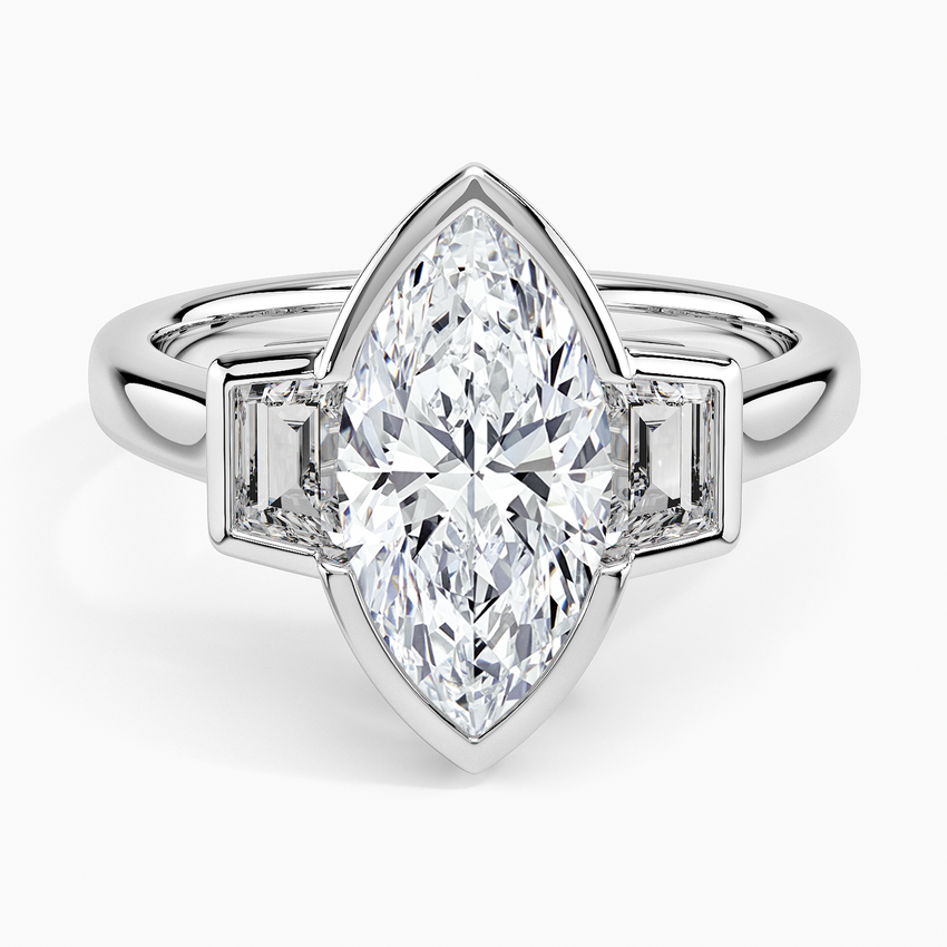 Cabo Marquise lab-grown diamond ring, top, 2 ct