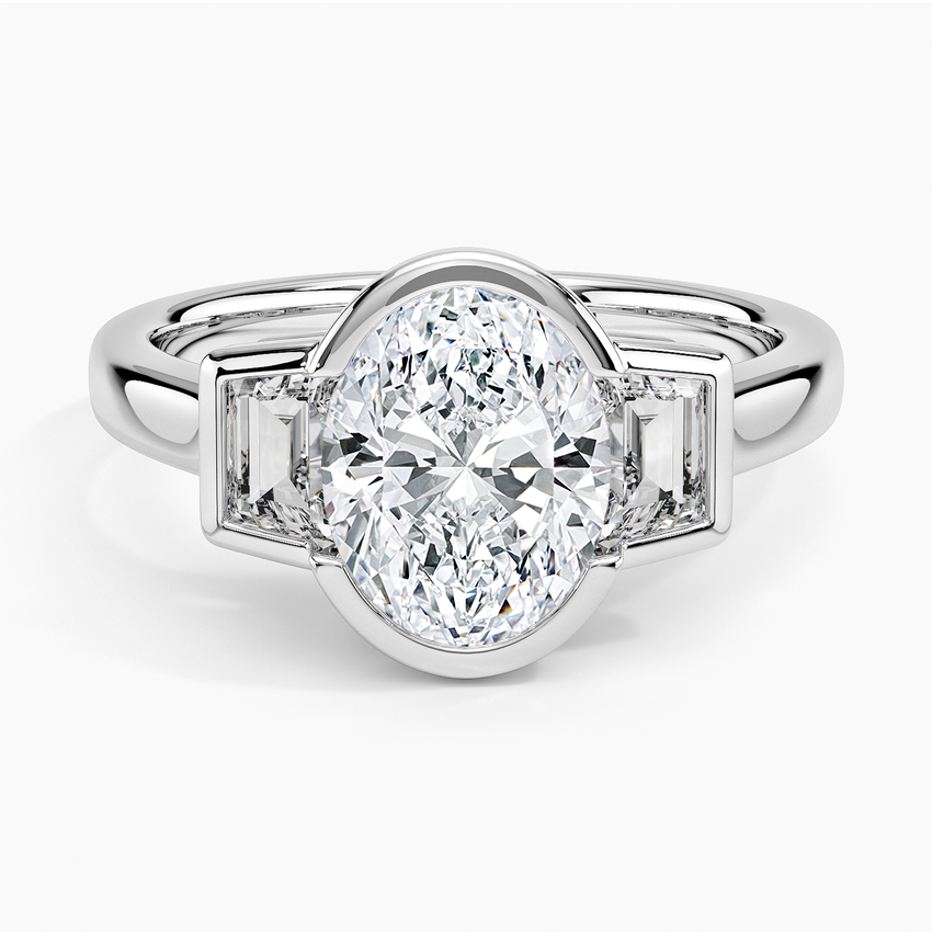 Camille Oval lab-grown diamond ring, top, 2 ct