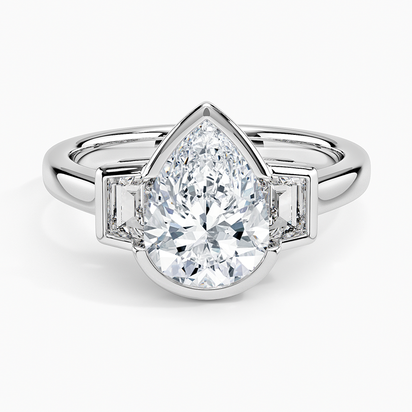 Diana Pear lab-grown diamond ring, top, 2 ct