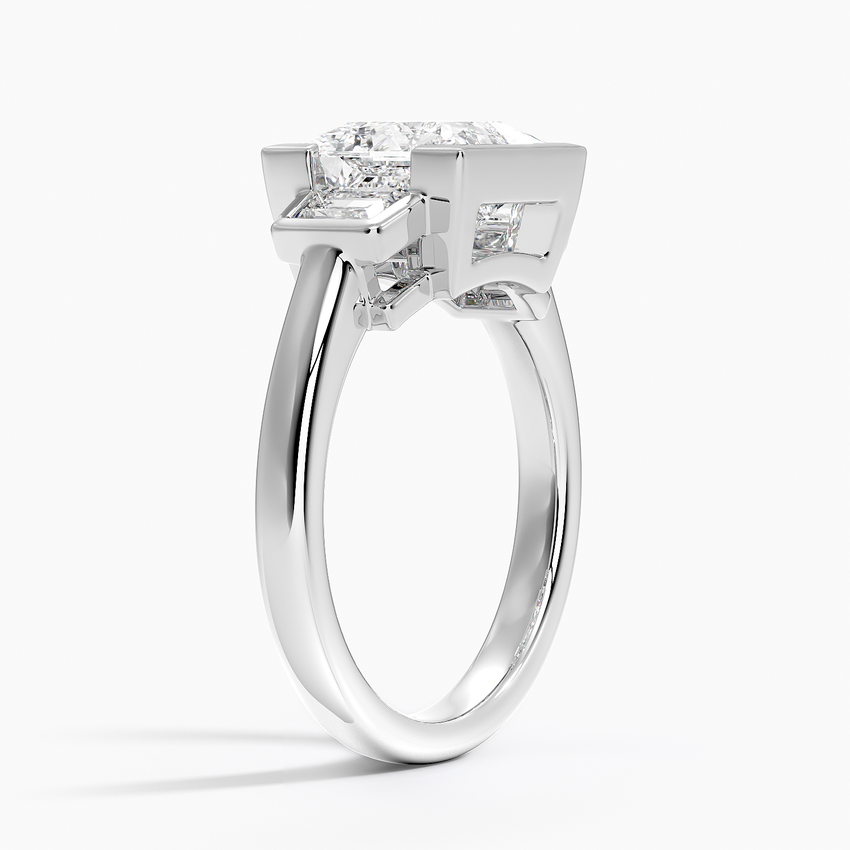 Erica Princess lab-grown diamond ring, side1, 2 ct