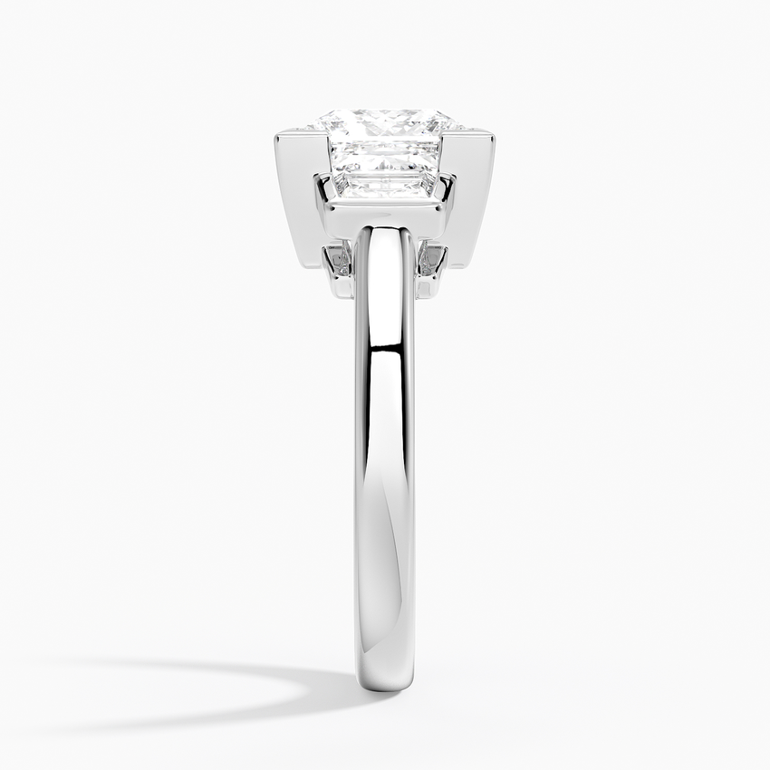 Erica Princess lab-grown diamond ring, side2, 2 ct