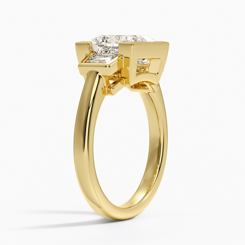 Erica Princess lab-grown diamond ring, side1, 2 ct