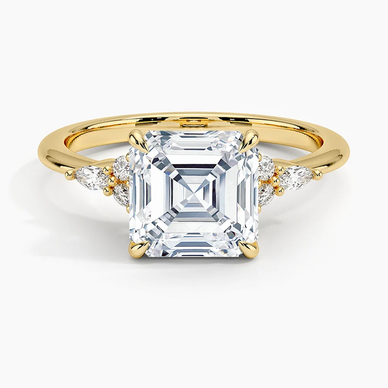 Farrah Asscher lab-grown diamond ring, top view, 2 carat