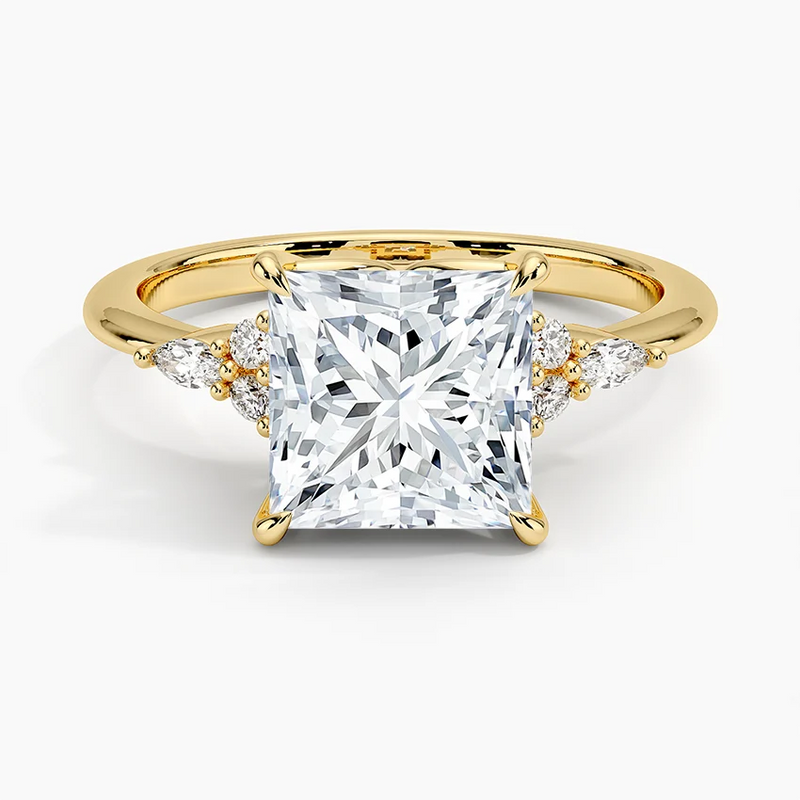 Gemma Princess lab-grown diamond ring, top view, 2 carat