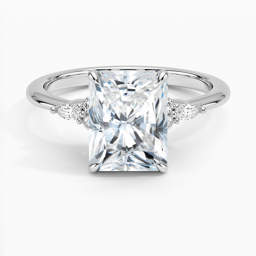Iona Radiant lab-grown diamond ring, top, 2 ct