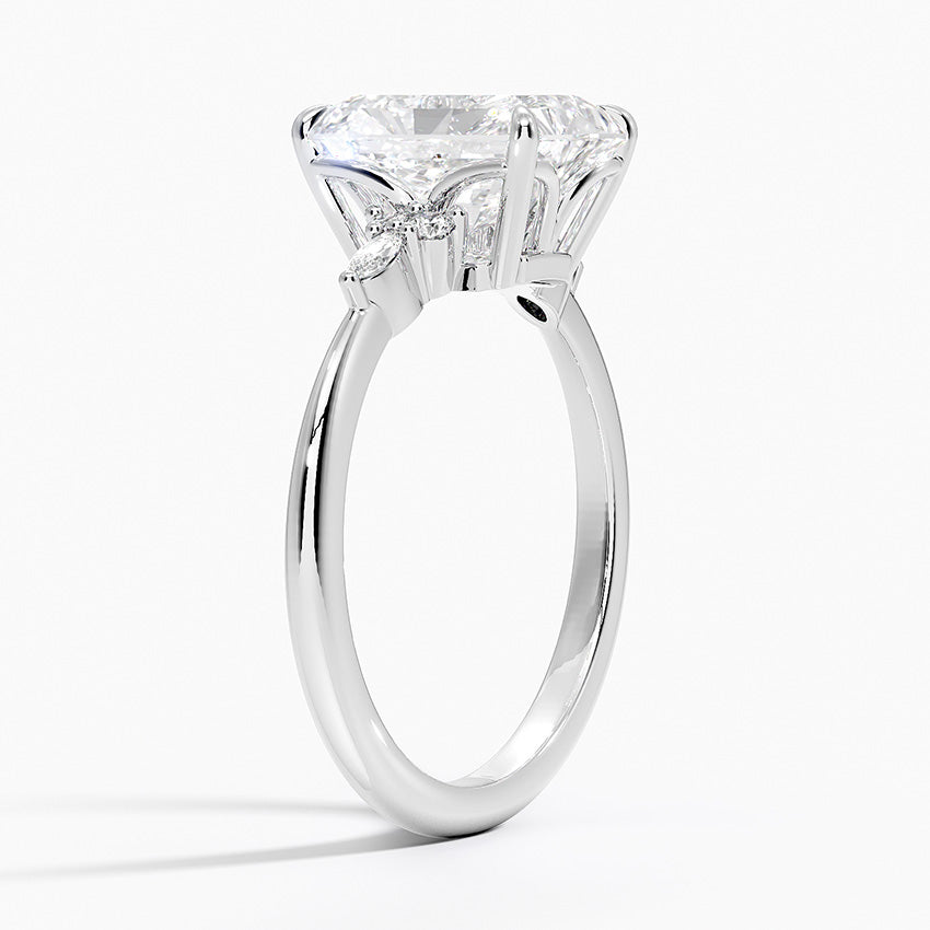 Iona Radiant lab-grown diamond ring, side1, 2 ct