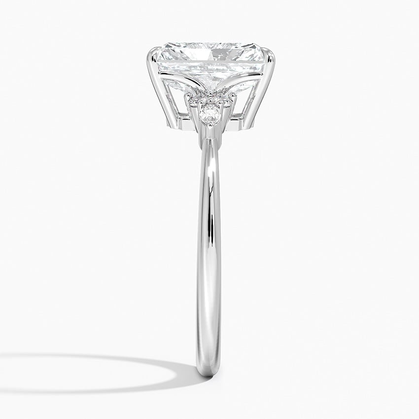 Iona Radiant lab-grown diamond ring, side2, 2 ct
