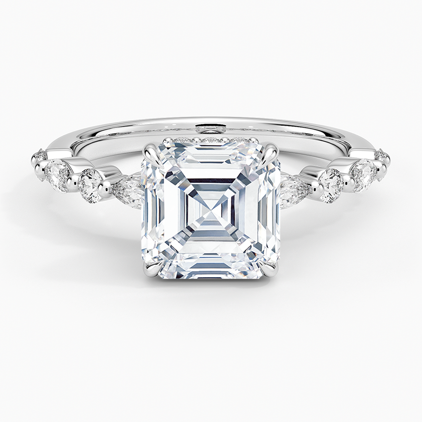 Jocelyn Asscher lab-grown diamond ring, top, 2 ct