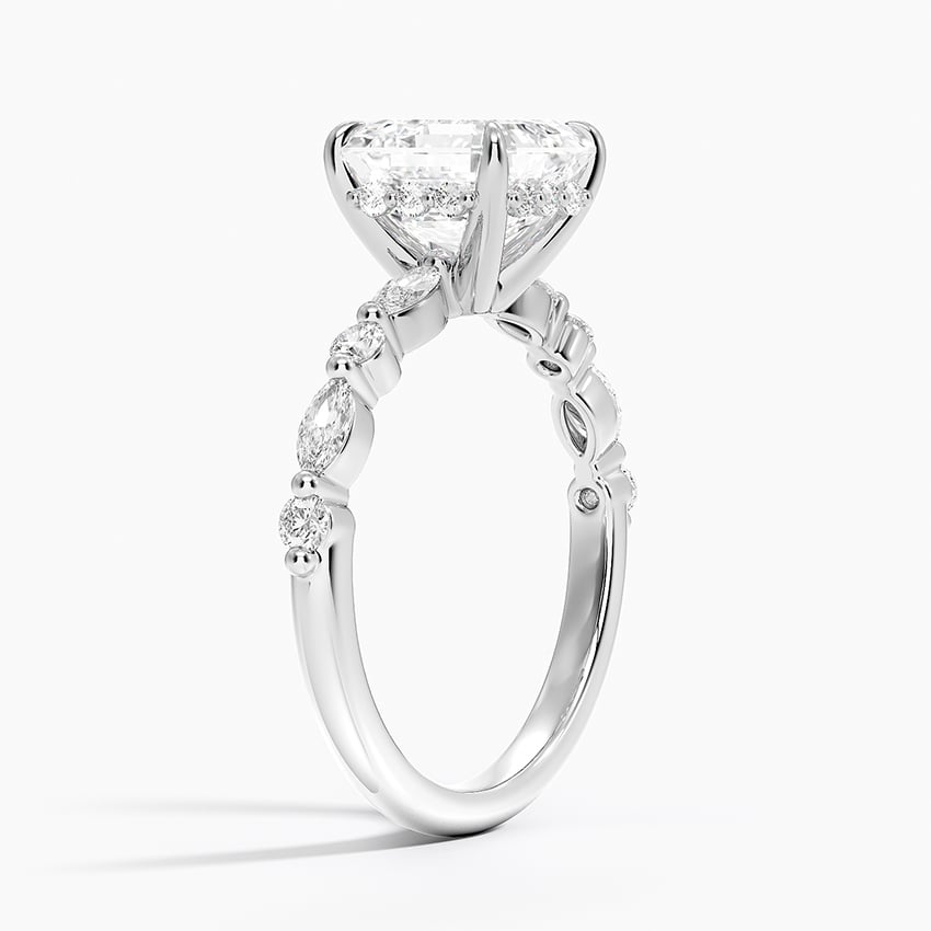 Jocelyn Asscher lab-grown diamond ring, side1, 2 ct