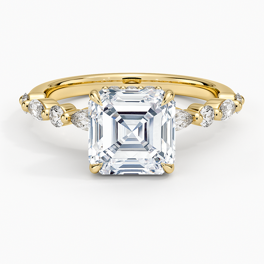 Jocelyn Asscher lab-grown diamond ring, top, 2 ct
