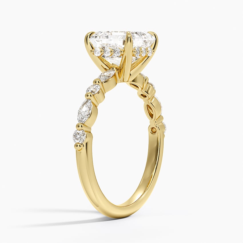 Jocelyn Asscher lab-grown diamond ring, side1, 2 ct