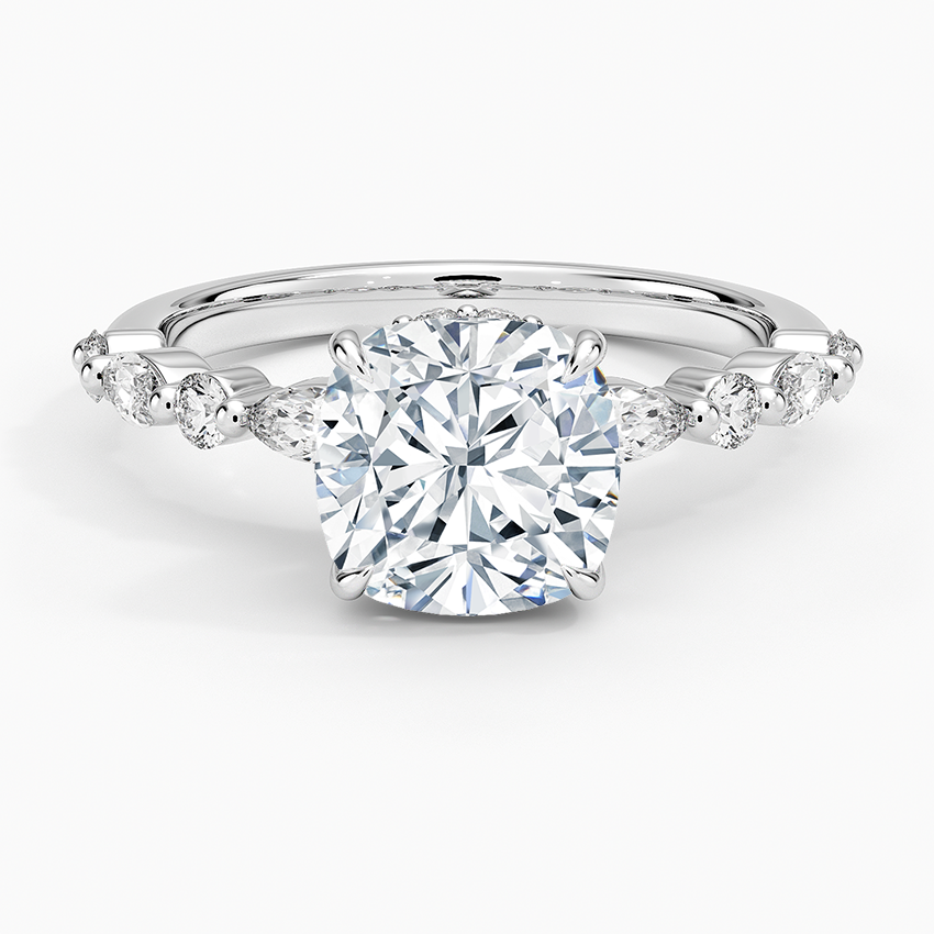 Kendra Cushion lab-grown diamond ring, top, 2 ct