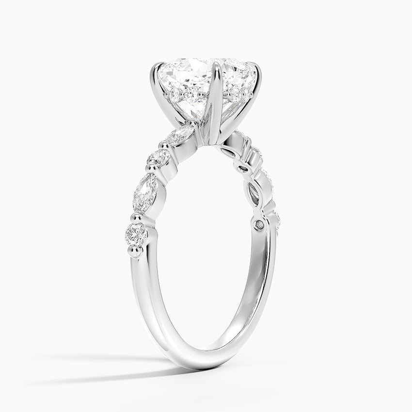 Kendra Cushion lab-grown diamond ring, side1, 2 ct