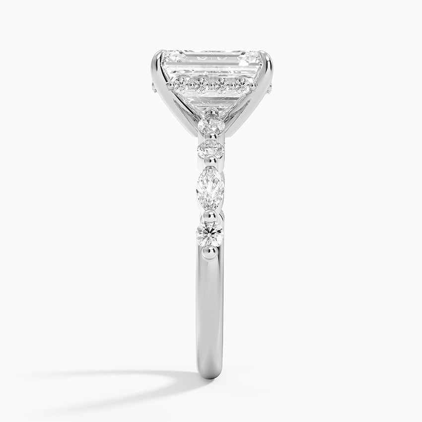Leah Emerald lab-grown diamond ring, side2, 2 ct