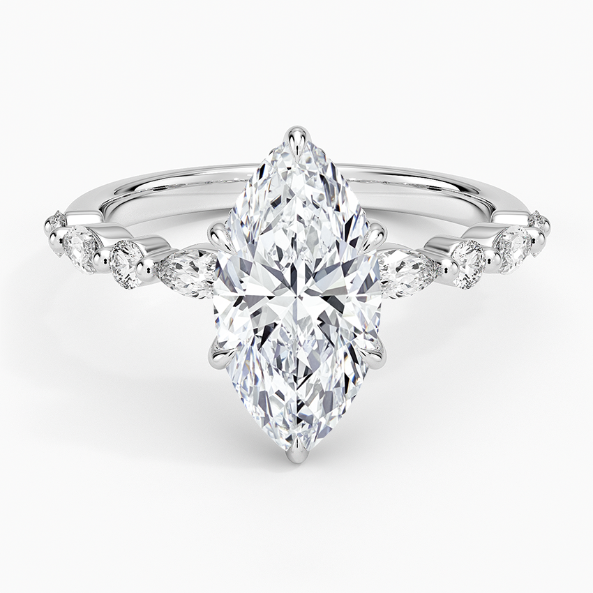 Miranda Marquise lab-grown diamond ring, top, 2 ct