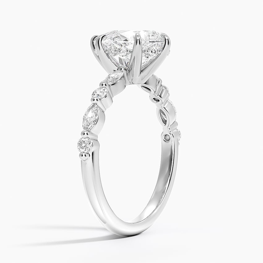 Nell Pear lab-grown diamond ring, side1, 2 ct