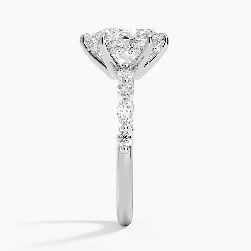 Nell Pear lab-grown diamond ring, side2, 2 ct
