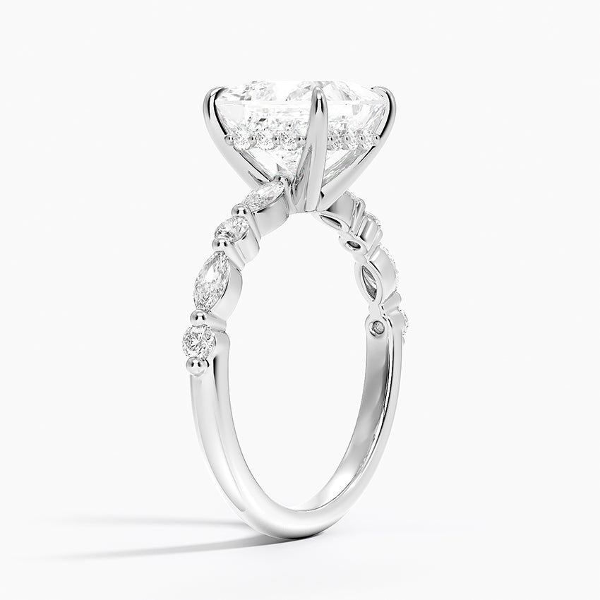 Octavia Princess lab-grown diamond ring, side1, 2 ct