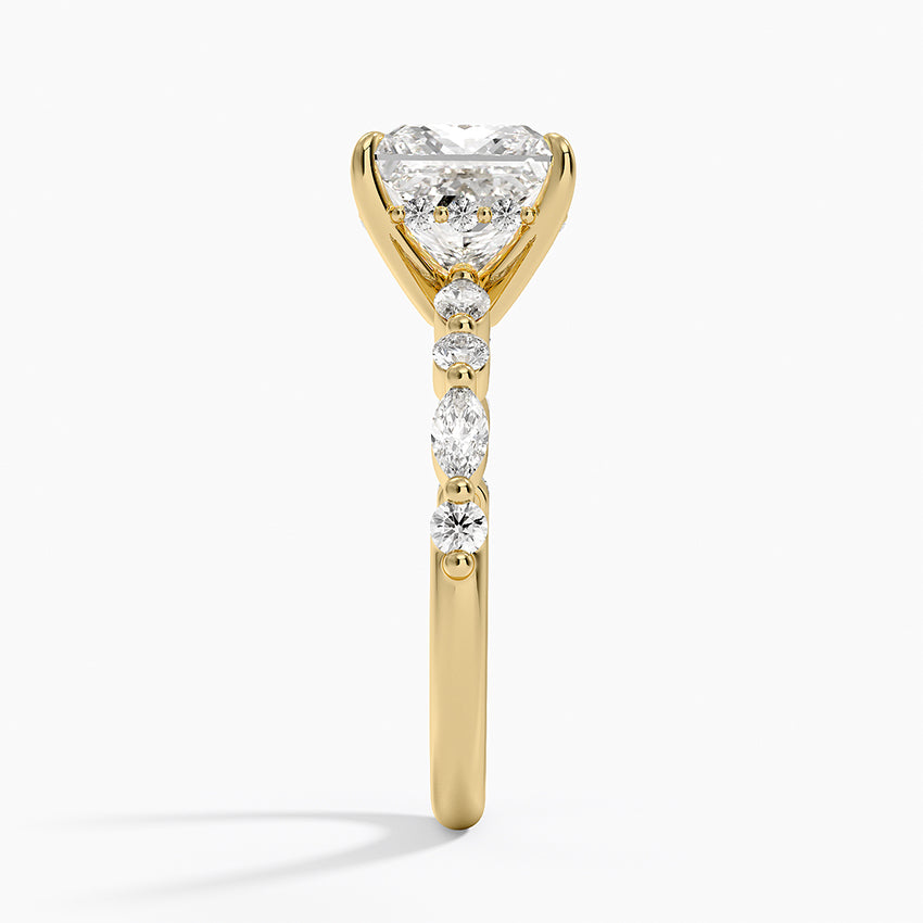 Octavia Princess lab-grown diamond ring, side2, 2 ct