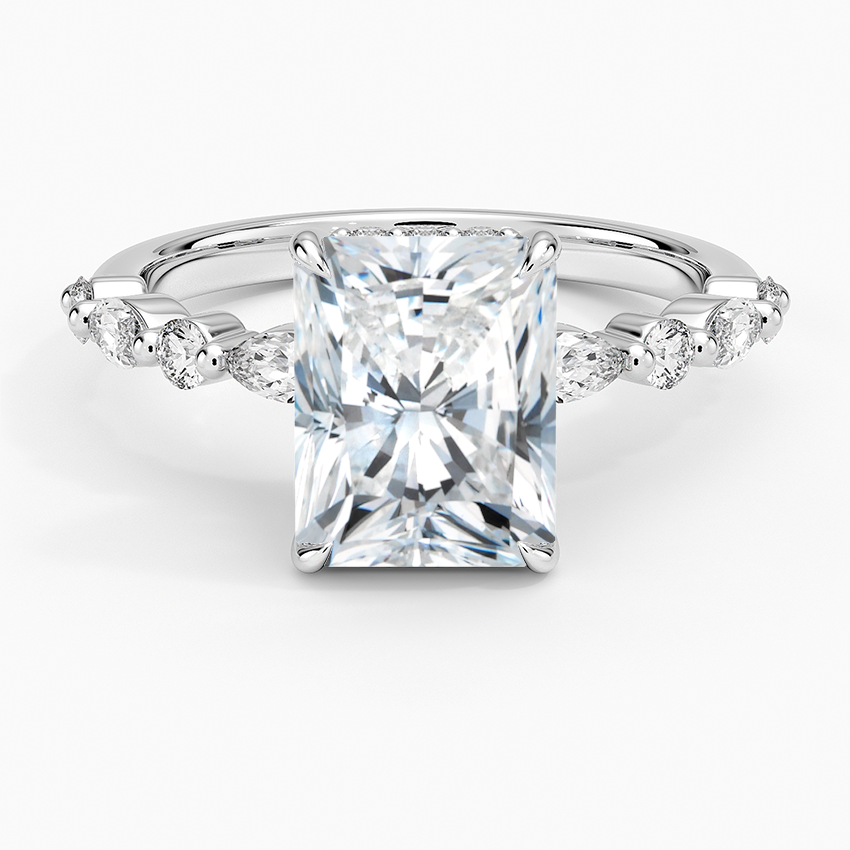 Priscilla Radiant lab-grown diamond ring, top, 2 ct