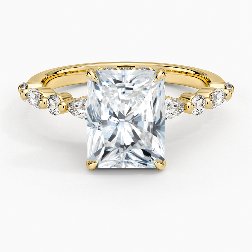 Priscilla Radiant lab-grown diamond ring, top, 2 ct