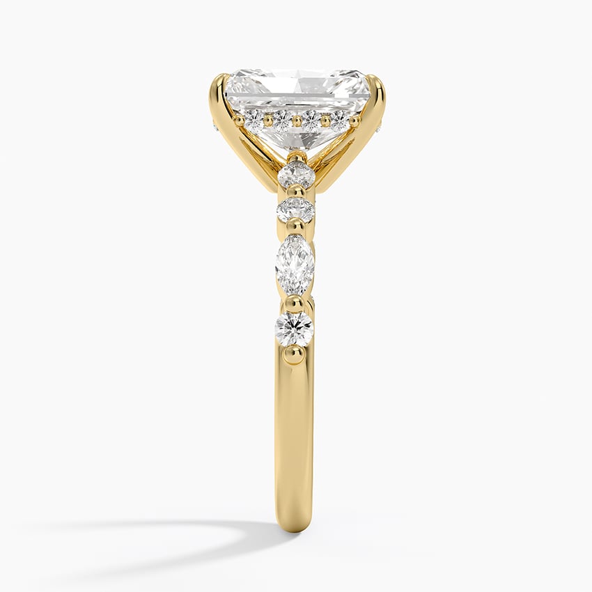 Priscilla Radiant lab-grown diamond ring, side2, 2 ct