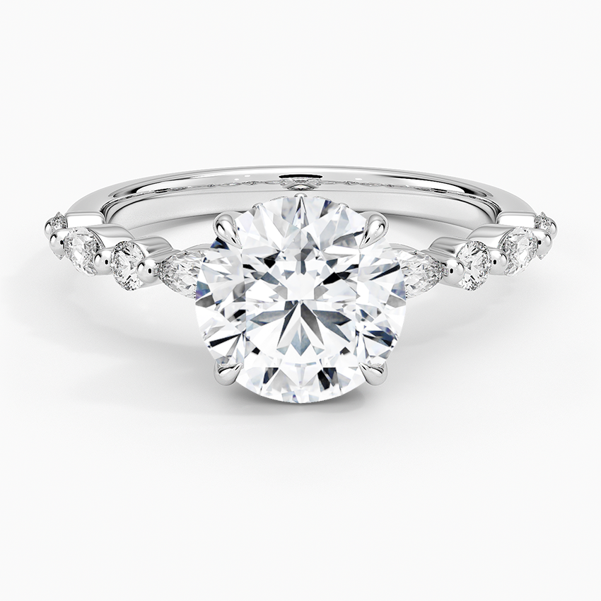 Renee Round lab-grown diamond ring, top, 2 ct