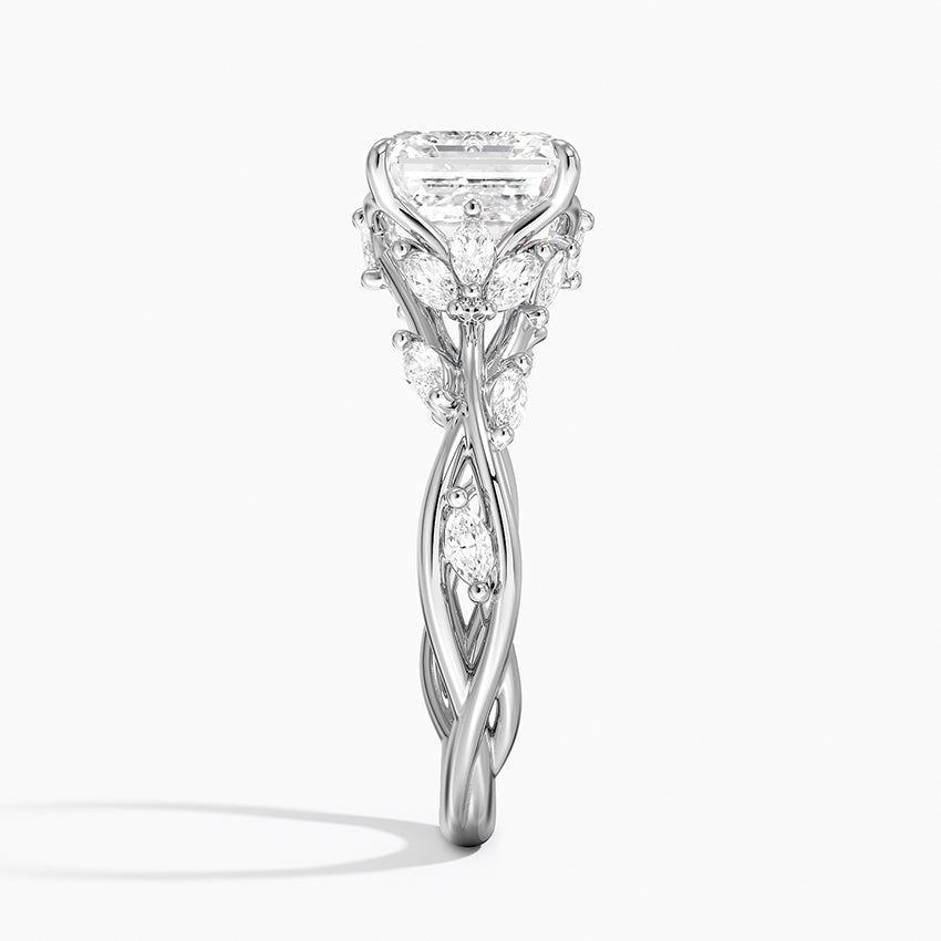 Verbena Asscher lab-grown diamond ring, side2, 2 ct