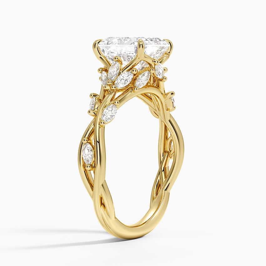 Verbena Asscher lab-grown diamond ring, side1, 2 ct