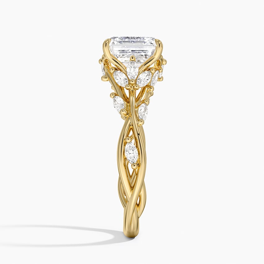 Verbena Asscher lab-grown diamond ring, side2, 2 ct