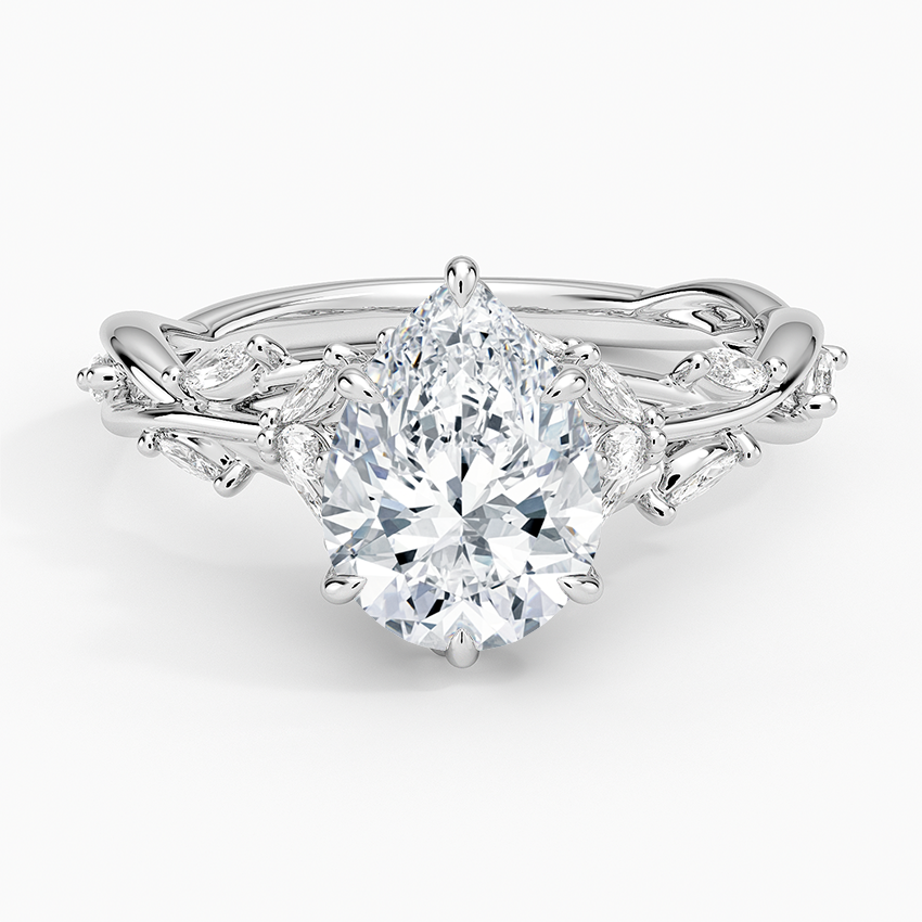 Daisy Pear lab-grown diamond ring, top, 2 ct