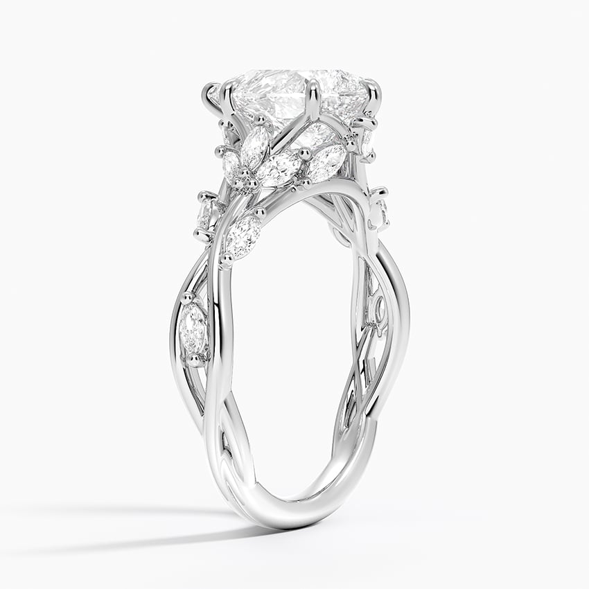 Daisy Pear lab-grown diamond ring, side1, 2 ct